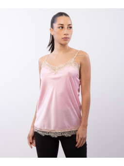 Top Scollo V Pizzo 95% poliestere 5%elastico