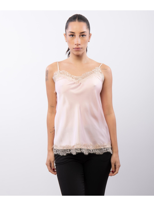 Top Scollo V Pizzo 95% poliestere 5%elastico