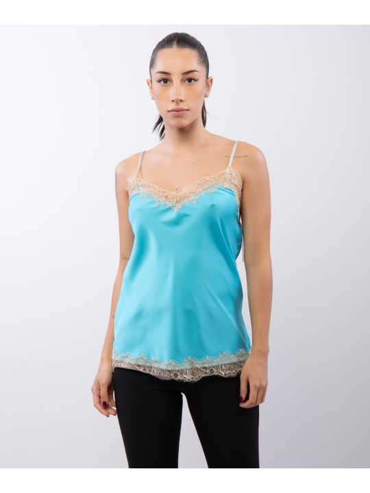 Top Scollo V Pizzo 95% poliestere 5%elastico