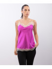 Top Scollo V Pizzo 95% poliestere 5%elastico