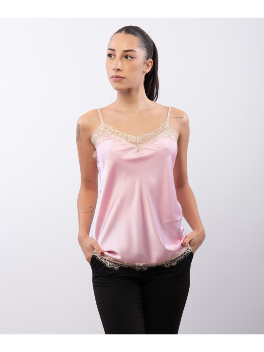 Top Scollo V Pizzo 95% poliestere 5%elastico