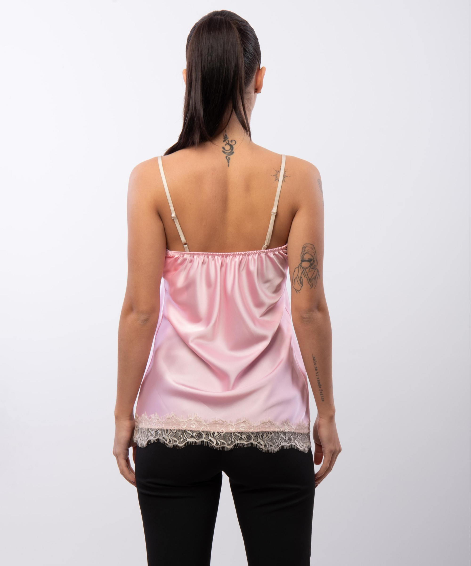 Top Scollo V Pizzo 95% poliestere 5%elastico