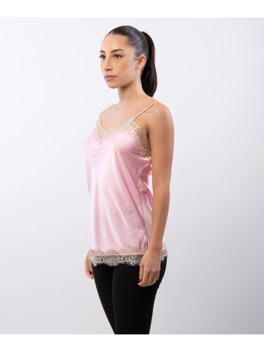 Top Scollo V Pizzo 95% poliestere 5%elastico