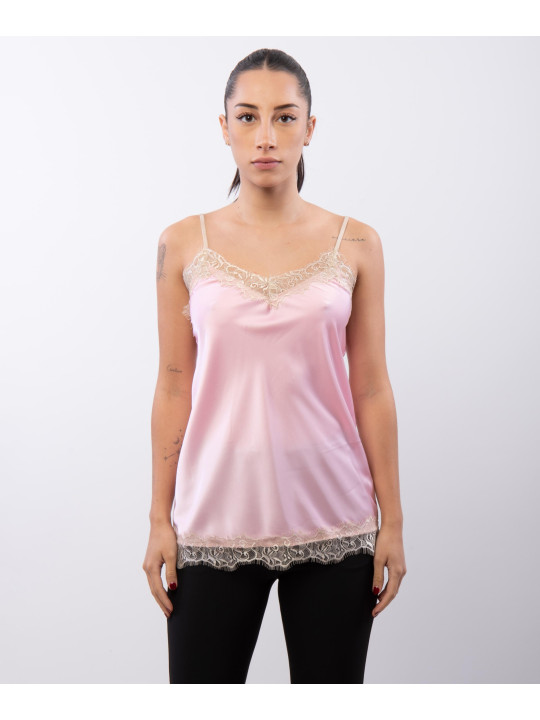 Top Scollo V Pizzo 95% poliestere 5%elastico