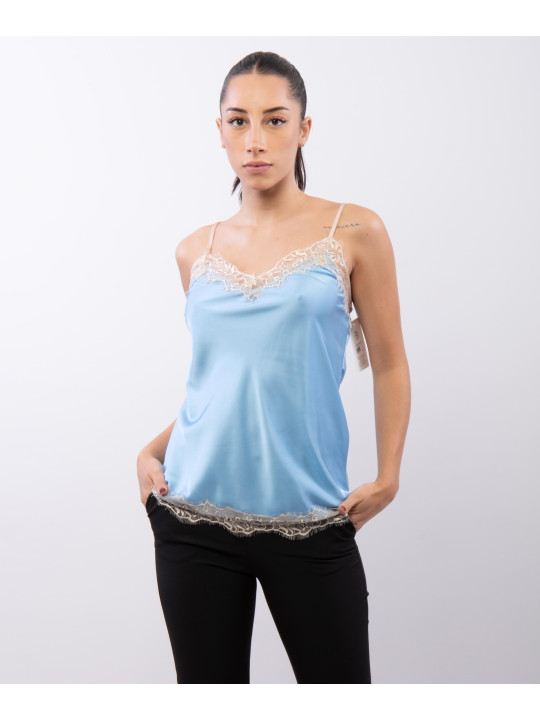 Top Scollo V Pizzo 95% poliestere 5%elastico
