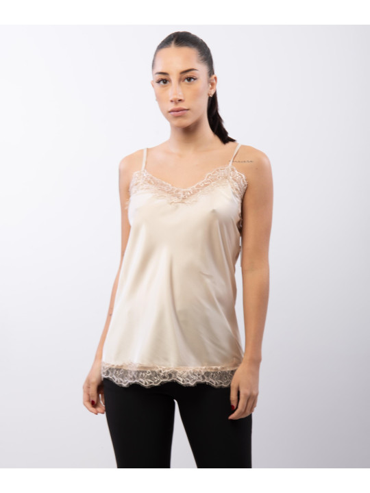 Top Scollo V Pizzo 95% poliestere 5%elastico
