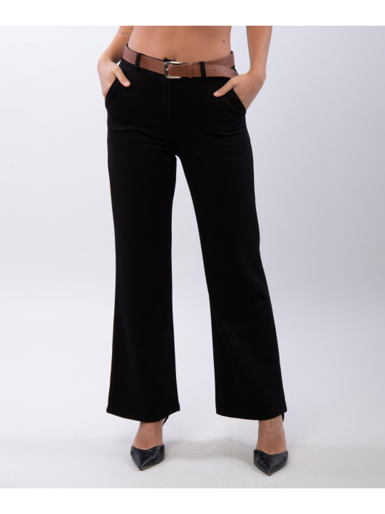 Pantalone a Palazzo con Cintura 46% cotone 42% poliestere 12% elastico