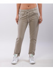Jogger con elastico e tasche zip laterali 95% cotone 5% elastico