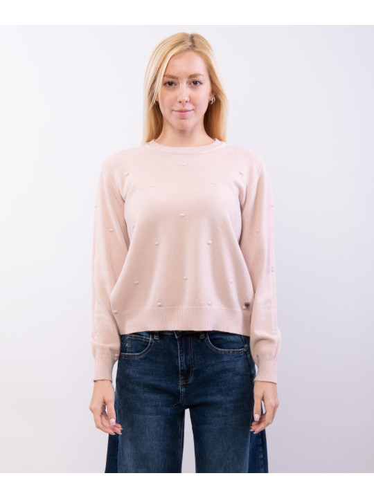 maglia semplice con pallini ricamo