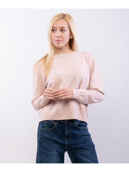 maglia semplice con pallini ricamo