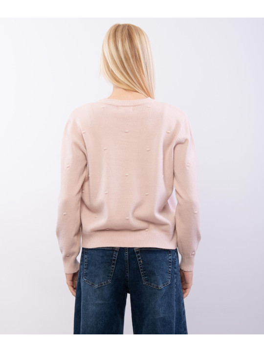 maglia semplice con pallini ricamo