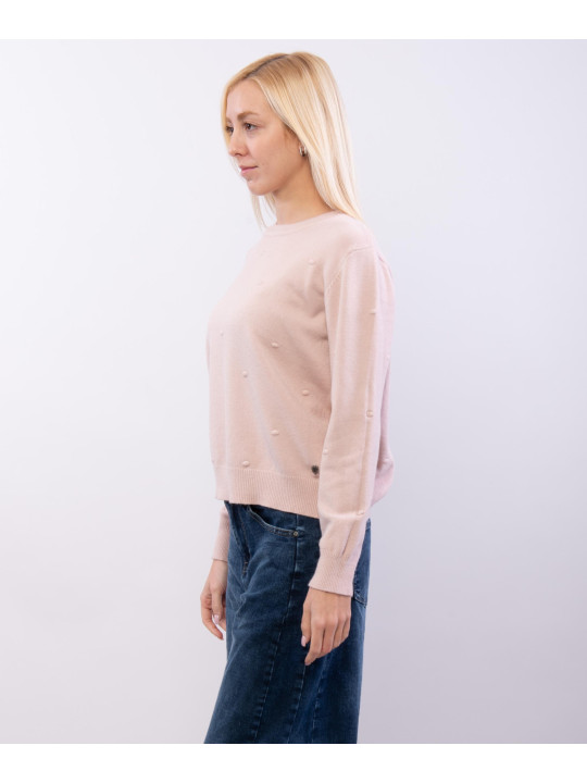 maglia semplice con pallini ricamo