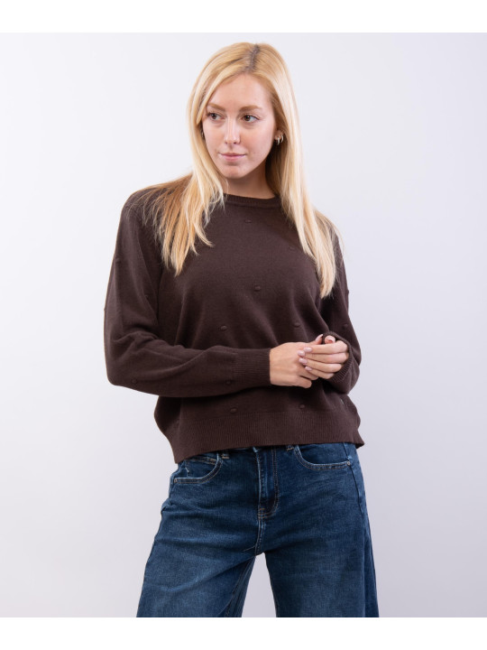 maglia semplice con pallini ricamo