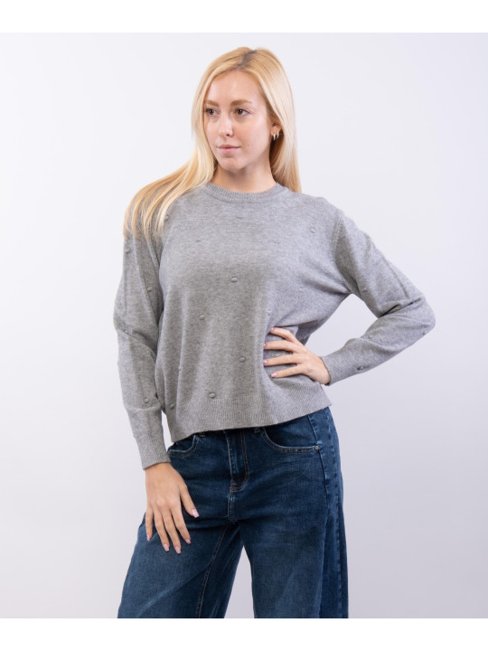 maglia semplice con pallini ricamo
