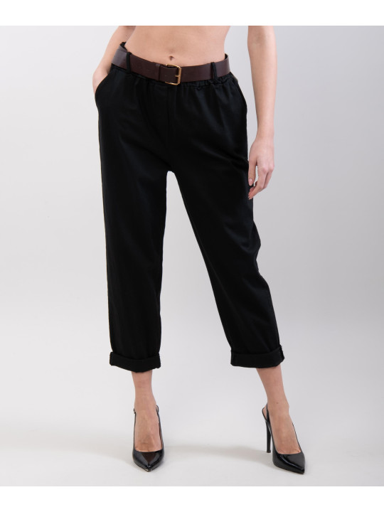 pantaloni cotone con cinture