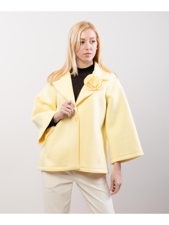 Giacca Raglan Effetto Scuba con Spilla
