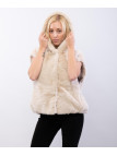 Gilet in Pelliccia con Cappuccio