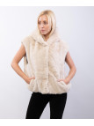 Gilet in Pelliccia con Cappuccio