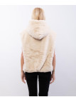 Gilet in Pelliccia con Cappuccio