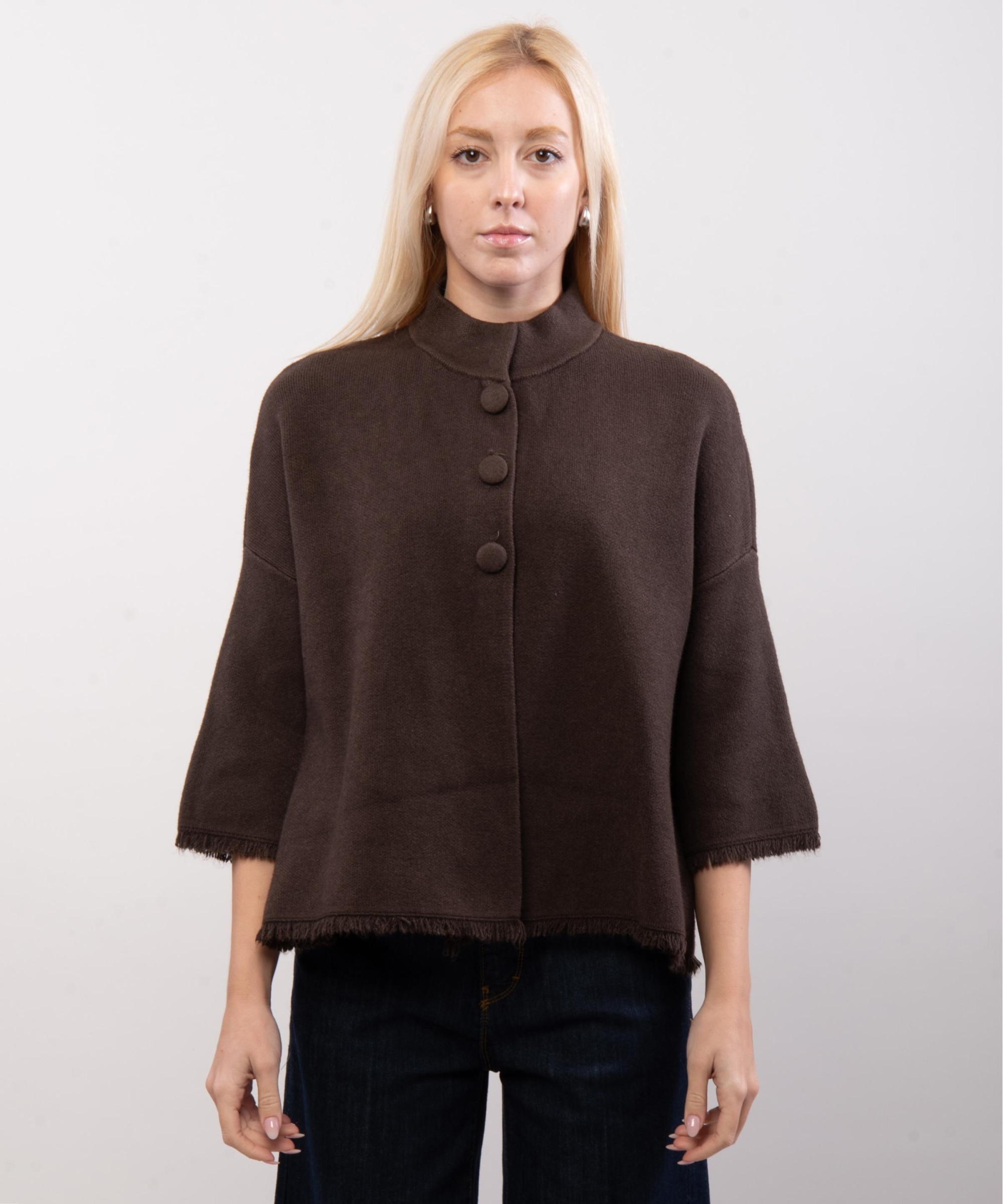 coprispalle in maglia e frange
