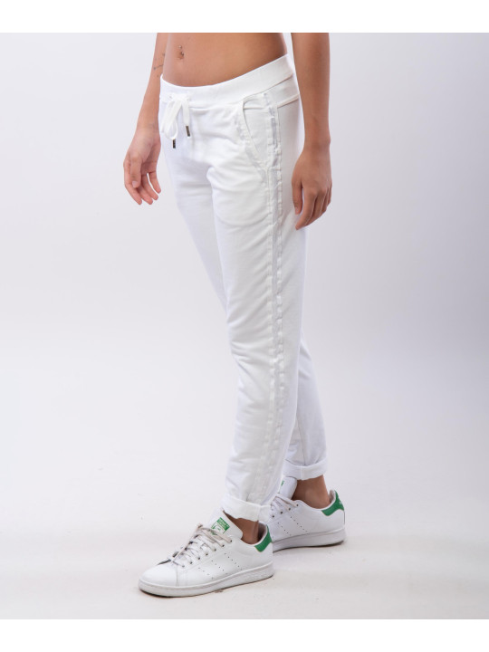 Jogger con nastro di raso laterale