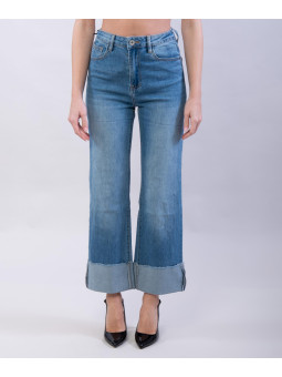 Pantaloni Jeans dritti Con risvolta