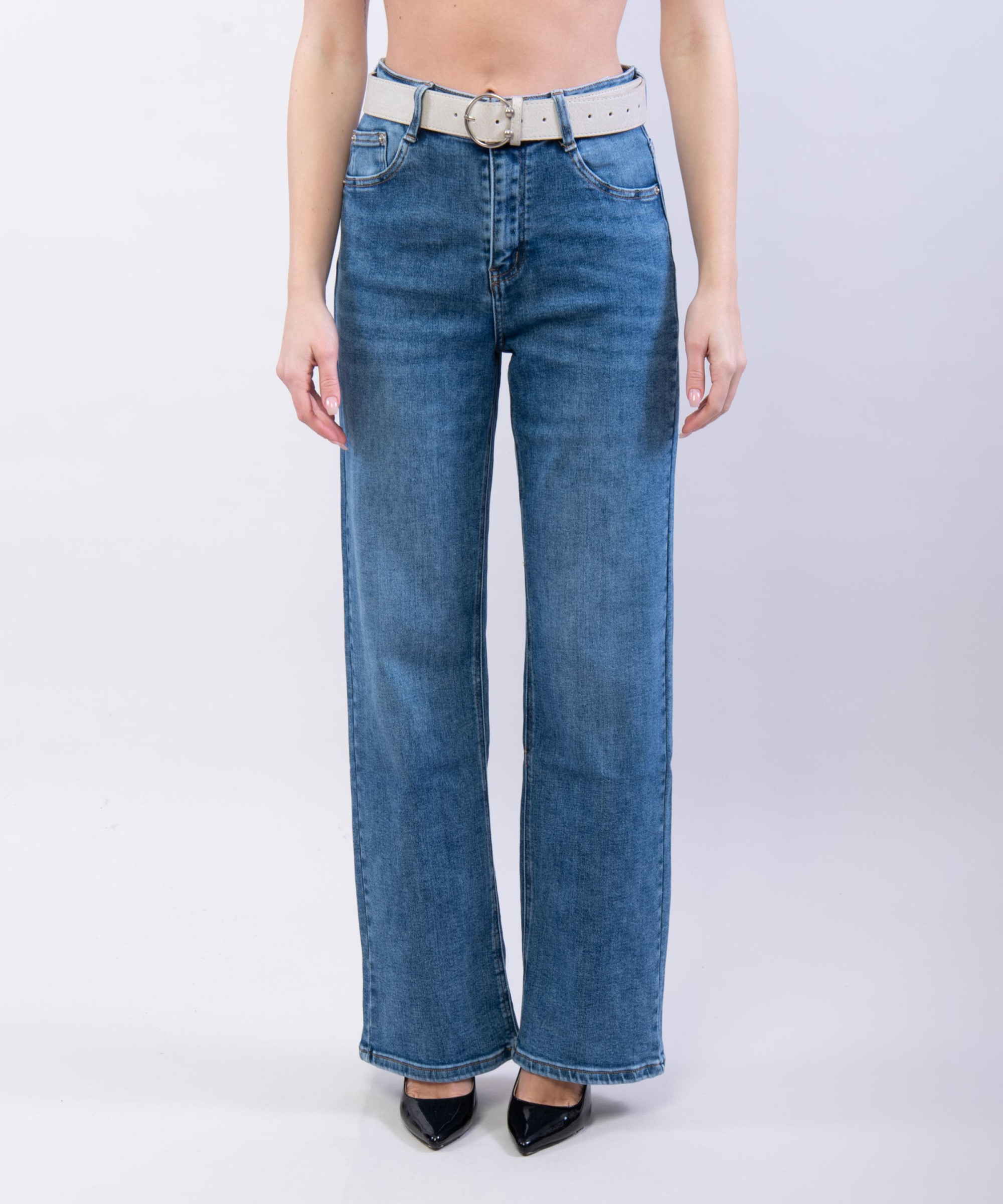 Jeans a Palazzo con cintura