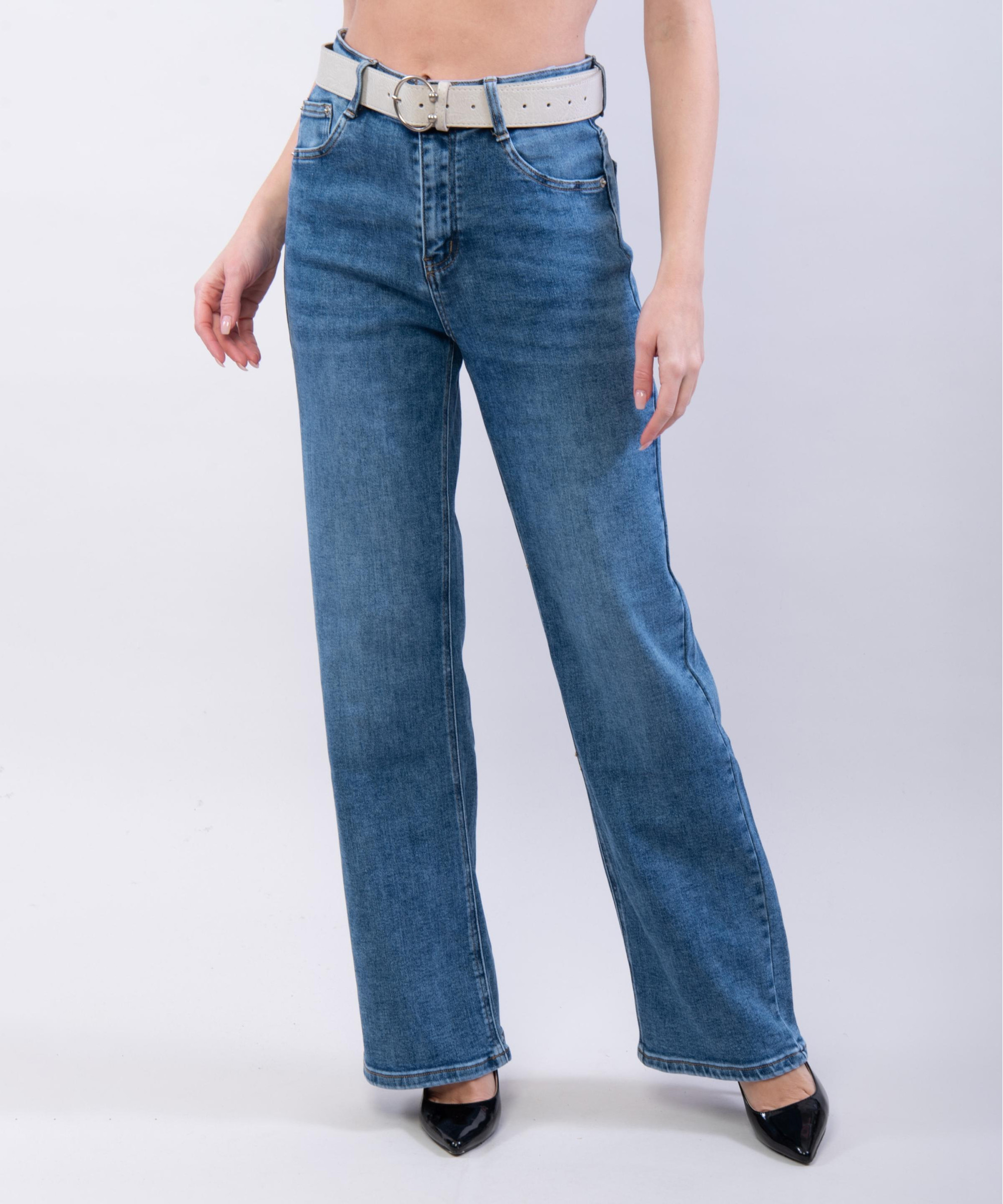 Jeans a Palazzo con cintura