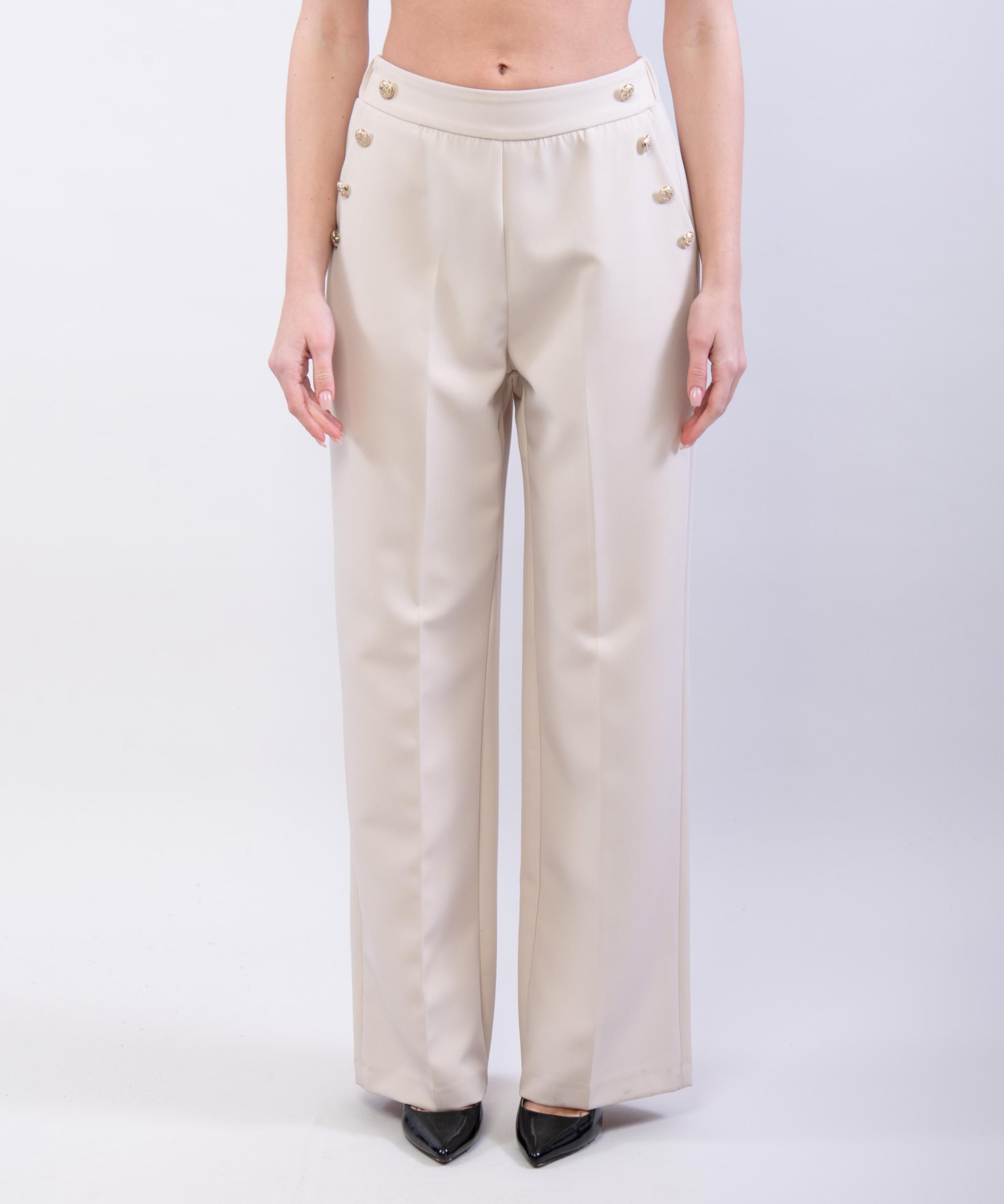 Pantaloni a Palazzo con Bottoni