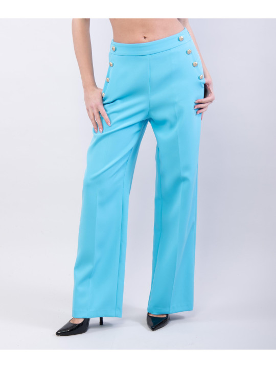 Pantaloni a Palazzo con Bottoni