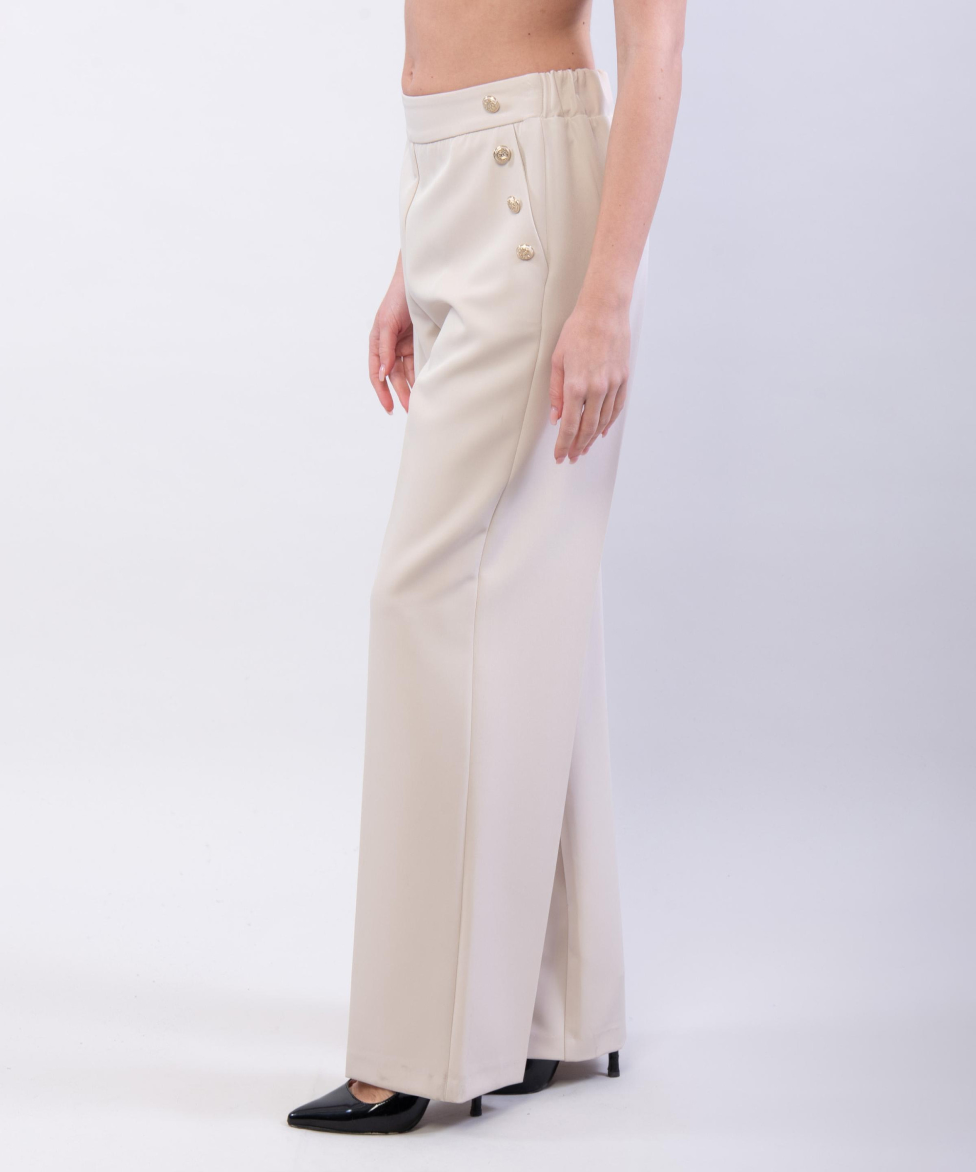 Pantaloni a Palazzo con Bottoni