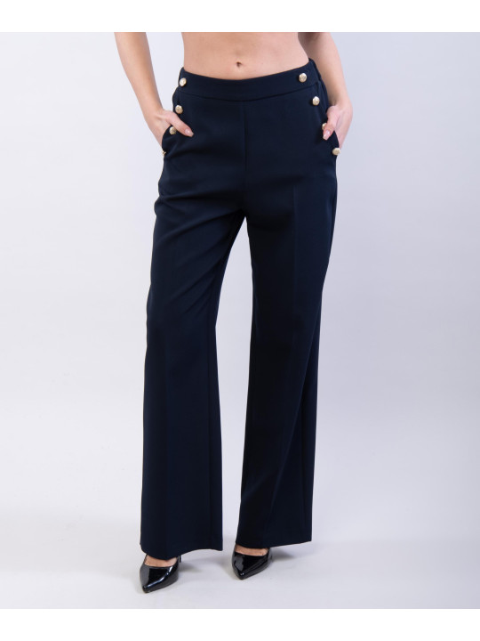 Pantaloni a Palazzo con Bottoni