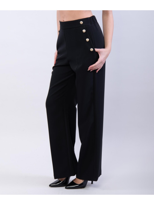 Pantaloni a Palazzo con Bottoni