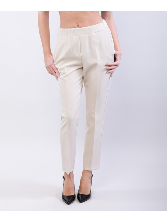 Pantaloni Tailleur con Elastico in Vita