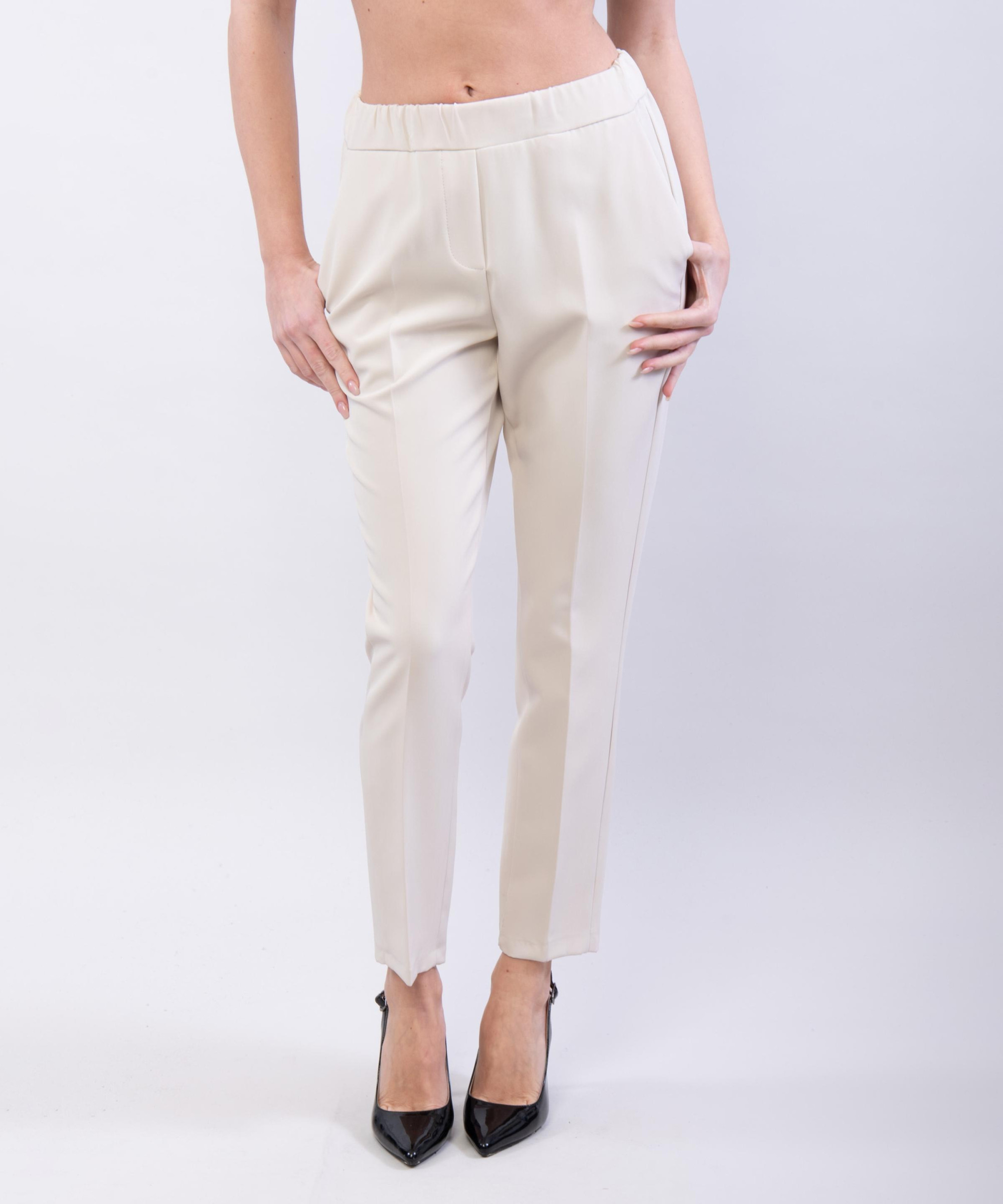 Pantaloni Tailleur con Elastico in Vita