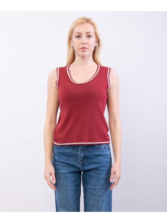 top con bordo bicolore