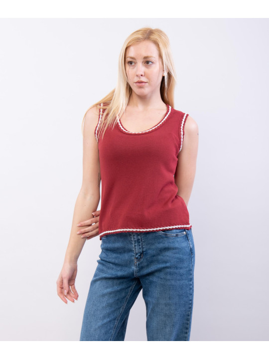 top con bordo bicolore