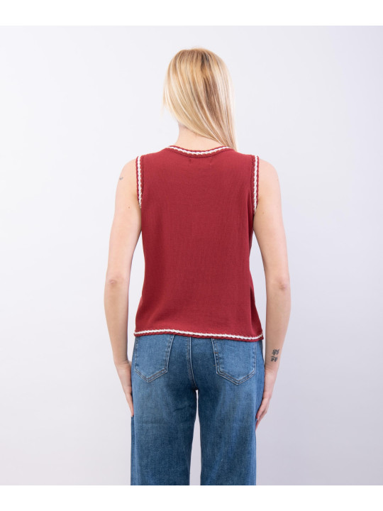 top con bordo bicolore