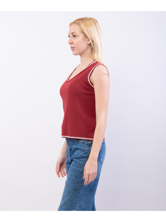 top con bordo bicolore