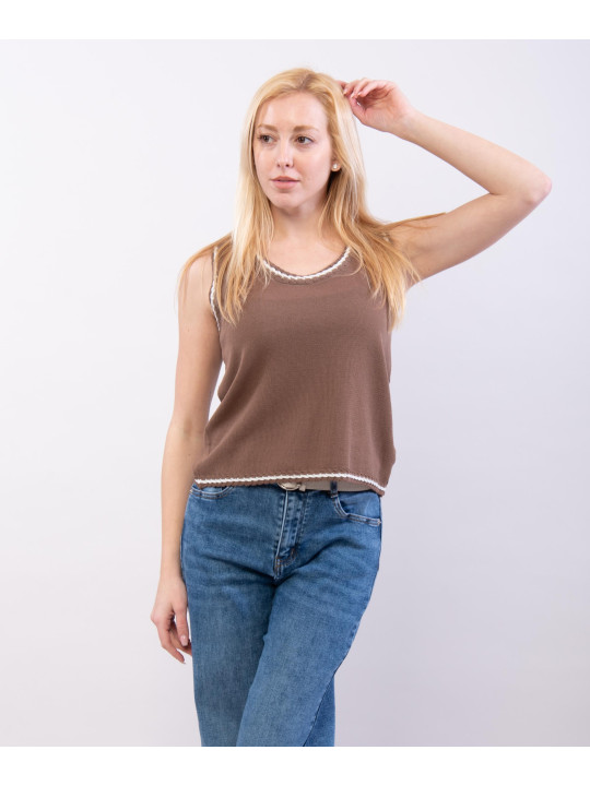top con bordo bicolore