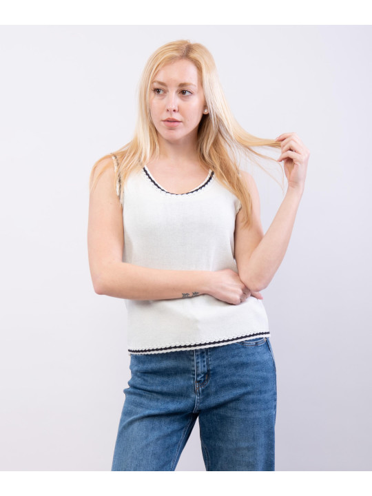 top con bordo bicolore