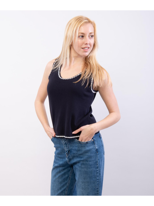 top con bordo bicolore