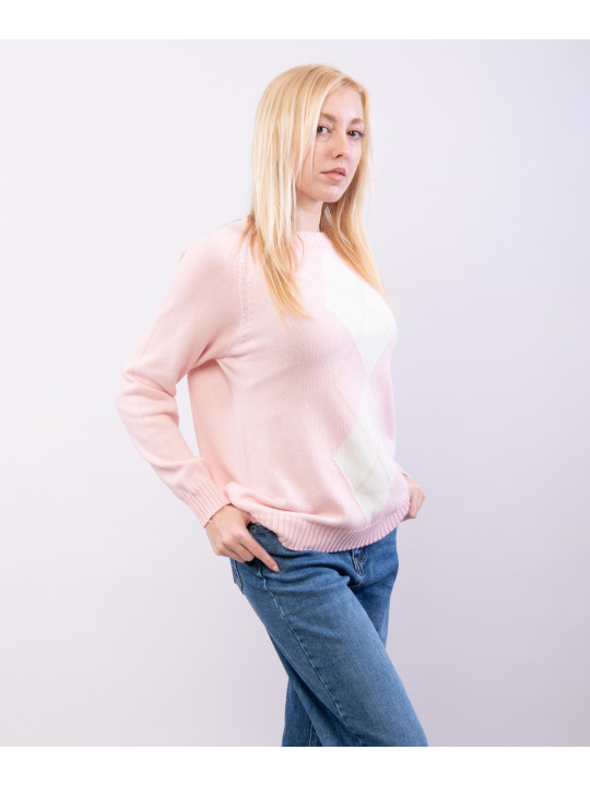 maglia con disegno rombi