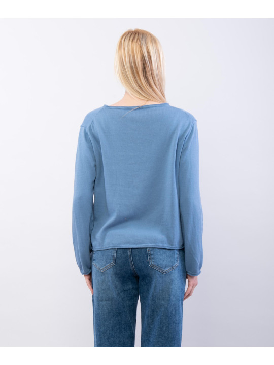 maglia leggera con collo arricciato