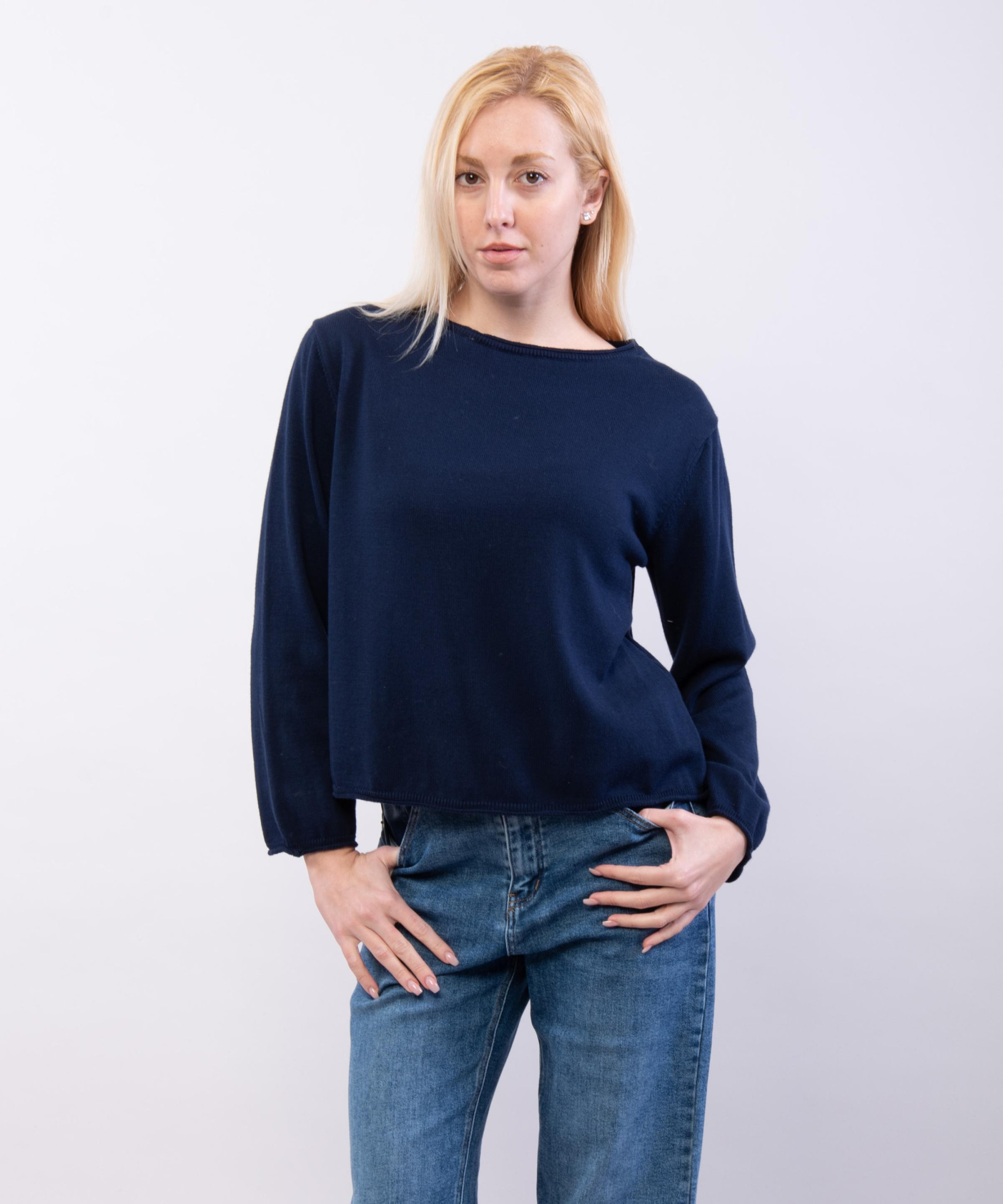 maglia leggera con collo arricciato