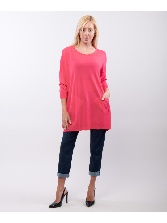 Maglia con tasche e bottoni laterali