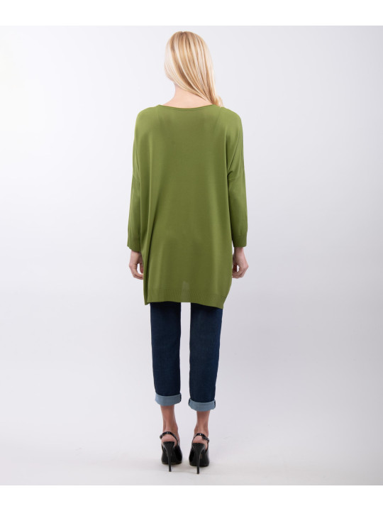 Maglia con tasche e bottoni laterali