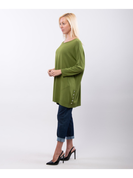 Maglia con tasche e bottoni laterali