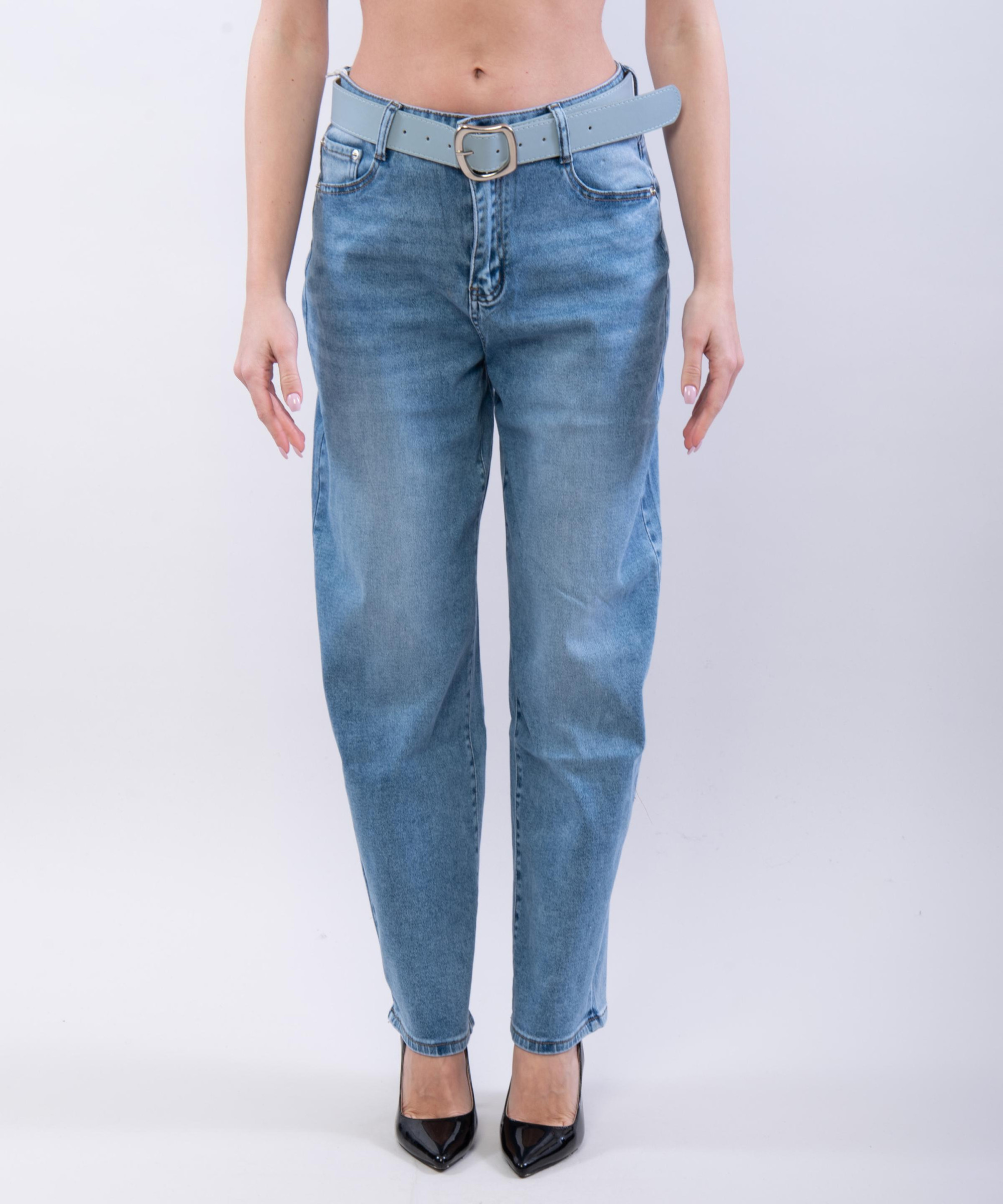 Jeans a Palloncino Fit con cintura
