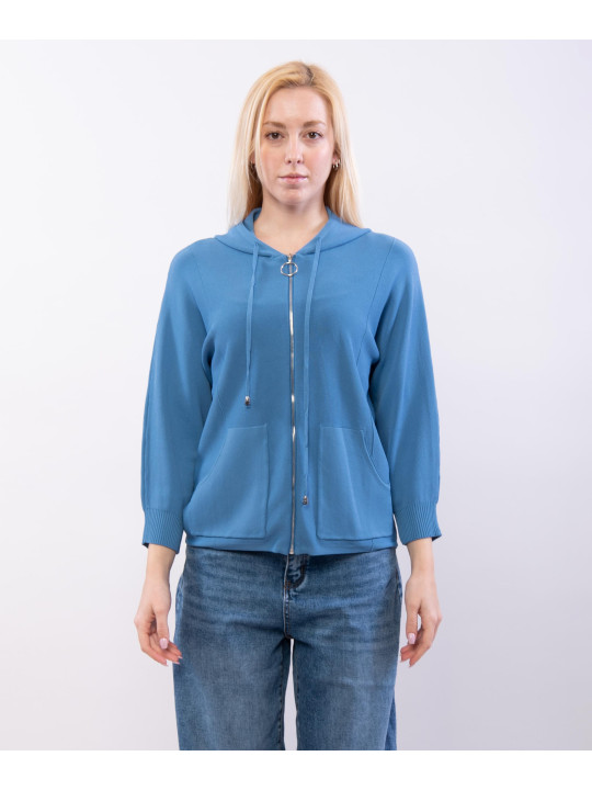 Maglia con zip e cappuccio